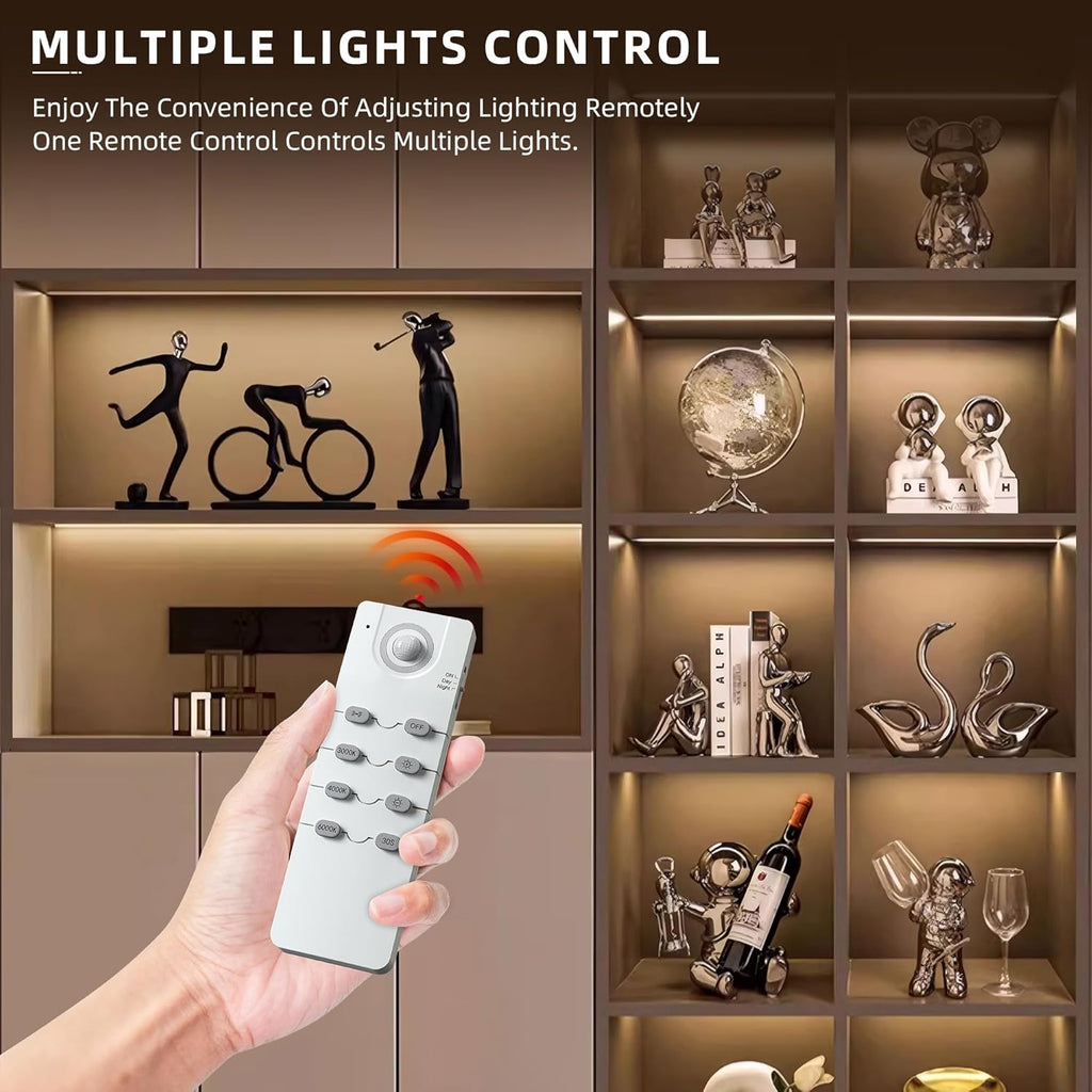 66 LED Under Cabinet Lights Wireless with Full Lighting,Rechargeable Closet Lights with Remote and Motion Sensor Indoor,Under Counter Light with CCT and Dimmable for Kitchen,Stair(3 Pack,7.87inch)