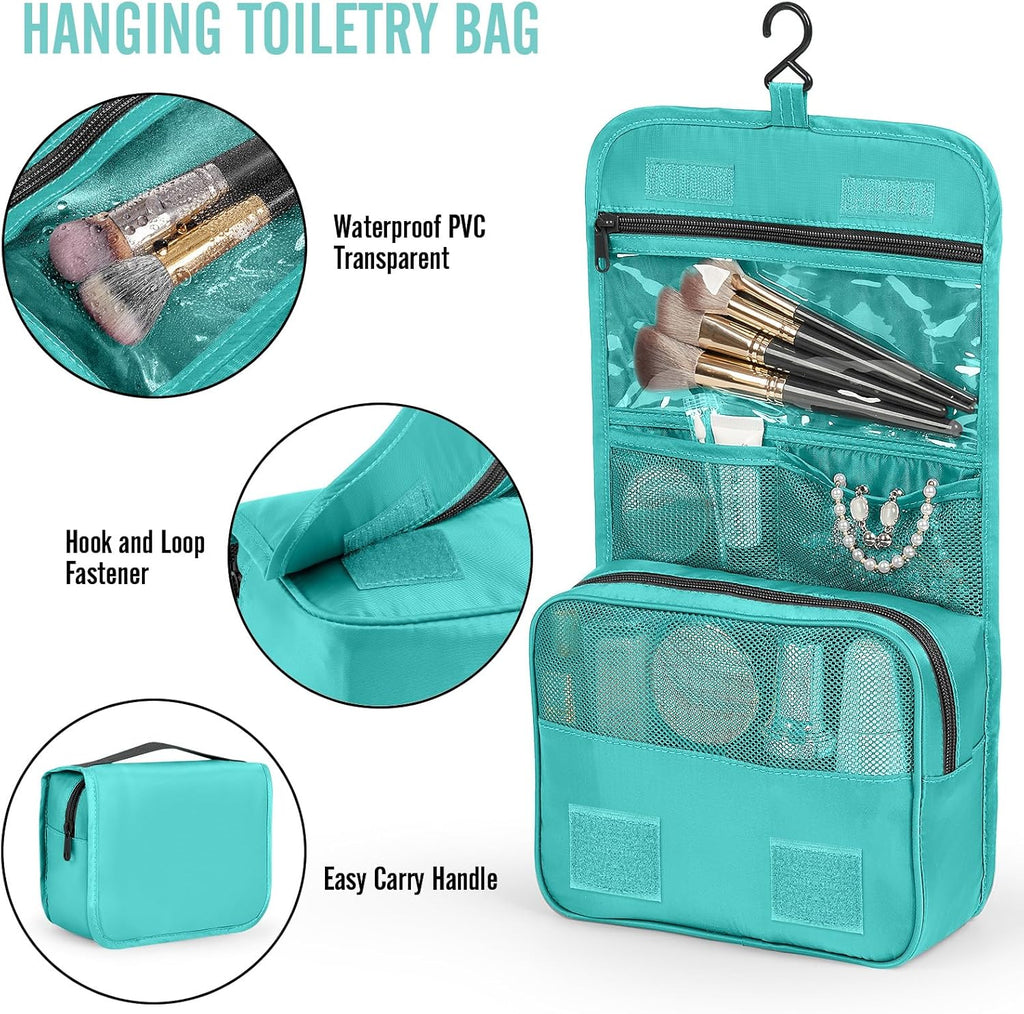Veken 8 Set Packing Cubes for Kids, Travel Essentials Suitcase Organizer Bags in 4 Sizes, Carry-On Luggage Accessories with Laundry & Hanging Toiletry Bag, Must-Have for Airplane, Road Trip & Camping