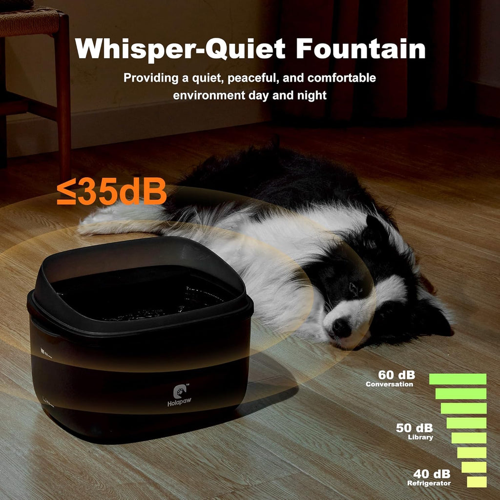 Dog Water Fountain for Large Dogs, 2.1Gal/8L Dog Water Bowl Dispenser, No Spill Automatic Pet Water Fountain for Dogs Cats Multiple Pets with Ultra Quiet Pump, 3 Filter Replacement, Black