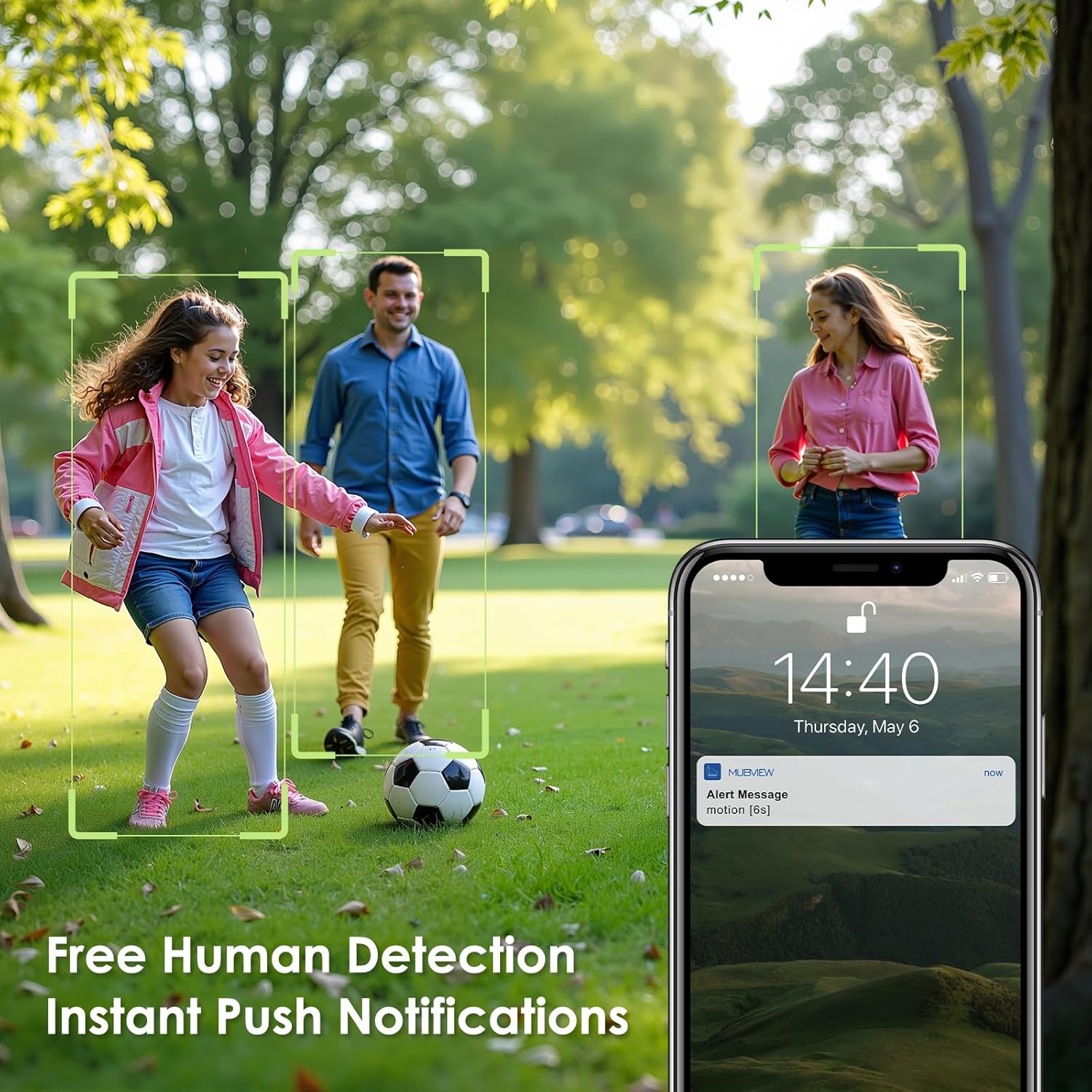 MUBVIEW Wireless Doorbell Camera with Chime, 2K Video Doorbell Wireless with Voice Changer, Motion Detection, Anti-Theft, Night Vision, 2-Way Audio, SD/Cloud Storage, No Subscription