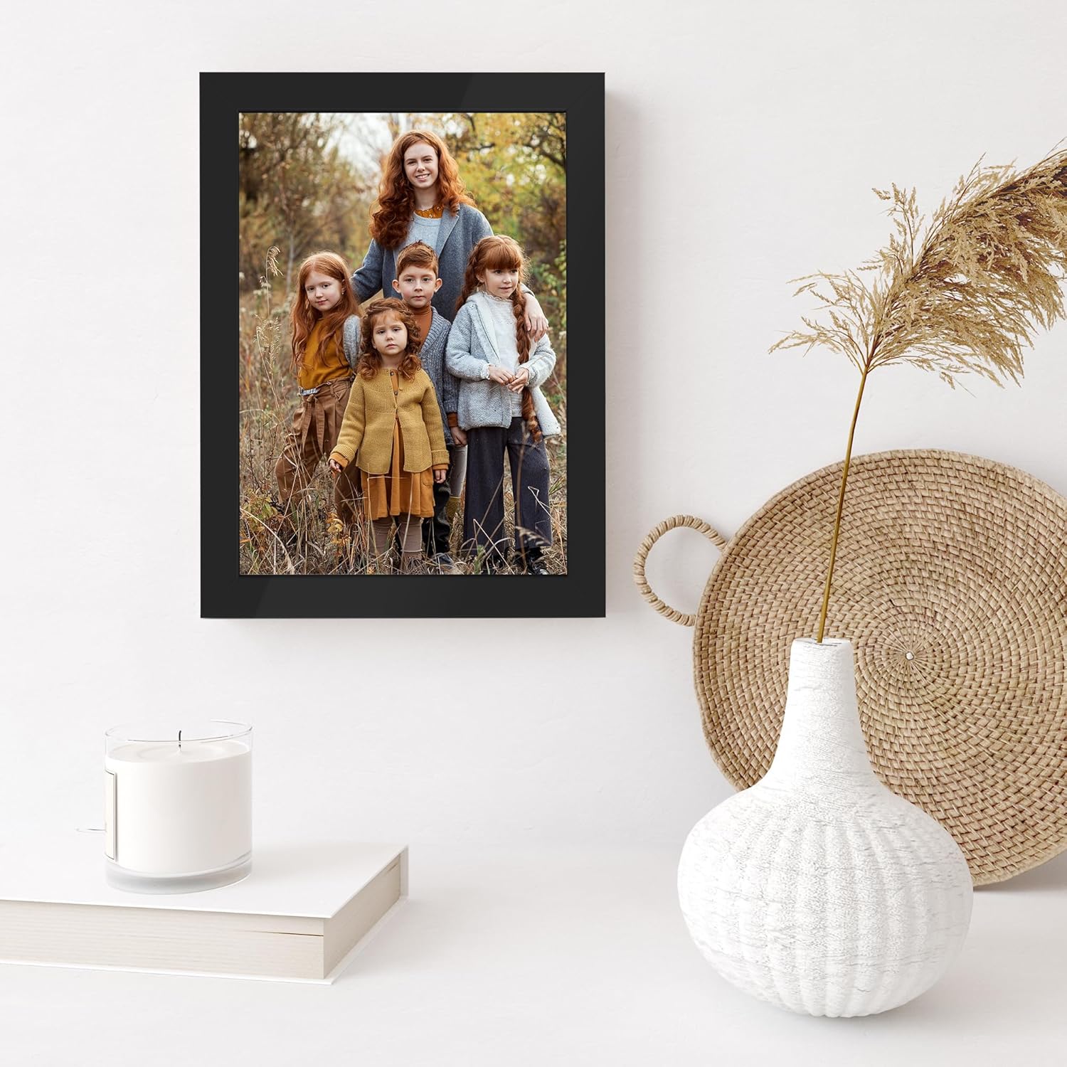 Custom Canvas Photo Prints with 8x10in Picture Framed, Personalized Picture Canvas Wall Art, Wall and Tabletop Display Photo Frame for Family Gifts for Mom/Men (Black)