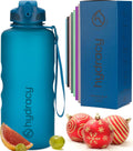 Hydracy Water Bottle with Time Marker -Large BPA Free Water Bottle & No Sweat Sleeve -Leak Proof Gym Bottle with Fruit Infuser Strainer & Times to Drink -Ideal for Fitness Sports & Outdoors
