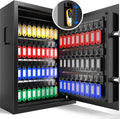 XDeer 71-Key Safe Wall Mount with Advanced Anti-Theft & LED Light, Key Cabinet with Combo & Key Lock for Hotels, Offices & Car Dealerships