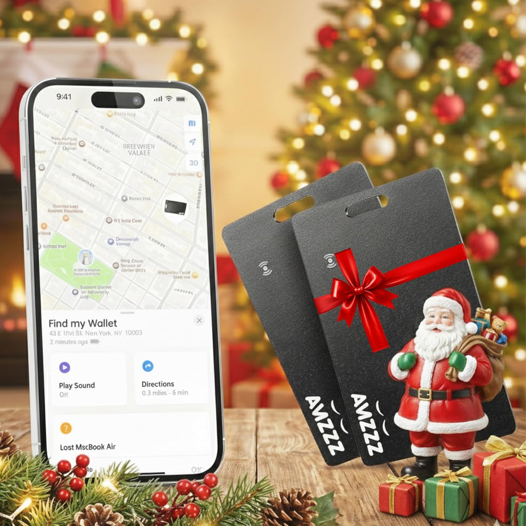 Pack of 2 Apple MFI Certified Airtag Tracker Card for Apple Find My, Rechargeable Card, Only 0.07in, Finder, Tracking Card with Keychain Hole, Item Locator for for Wallet, Keys, Bags, Gift