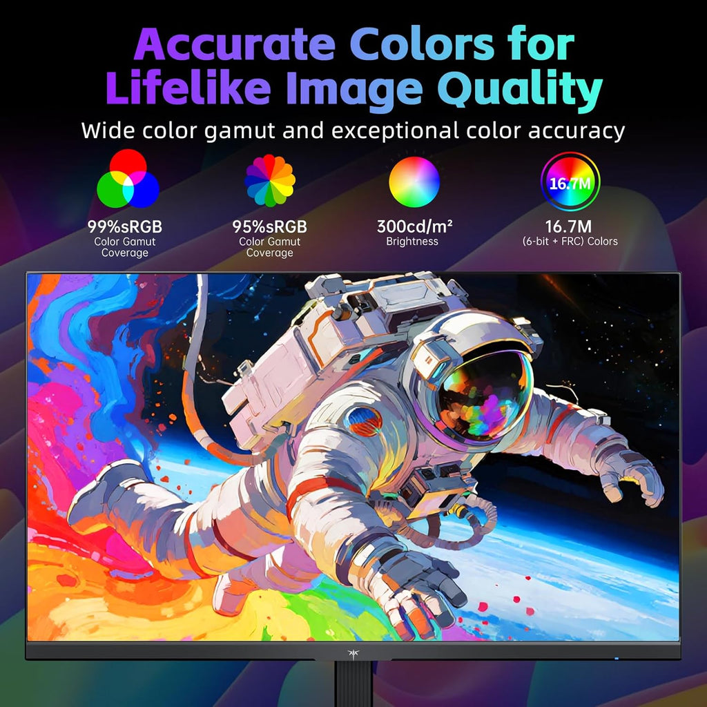 KTC 24 Inch Computer Monitor, FHD 144Hz Office Gaming Monitor, IPS, Adaptive-Sync, HDMI & DP Port, 1500:1 Contrast Ratio, Bluelight Filter, Tilt Adjustable, H24B9S