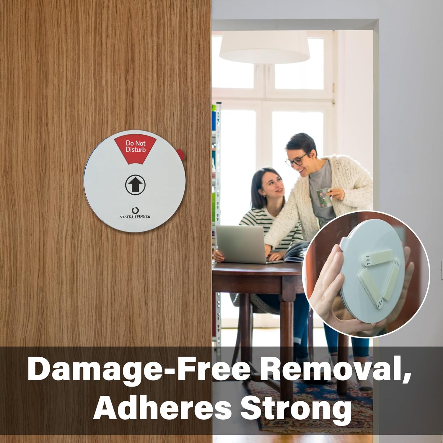 Do Not Disturb, In A Meeting, Working Remotely, Out Of Office, Please Knock, Back Soon Status Spinner Privacy Signs for Home Use