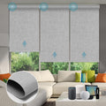 SmartWings Motorized Blinds Shades for Window Remote Control Work with Apple Homekit Thread Z-Wave Alexa Blackout Dual-Sided Automatic Smart Roller Shade Customized 16"-110" W (Bouvardia Light Grey)