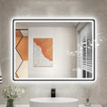 STARLEAD 24"x32" LED-Bathroom-Mirror-with-Lights, Wall-Mounted with Bluetooth, Anti-Fog, 3 Color Temperature Dimmable Brightness, Waterproof, Tempered Glass, Frontlit & Backlit, Black Frameless