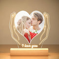 Personalized Anniversary Couple Gifts for Women & Men, Custom Picture Frame with Photo, Custom Photo Frame with Night Light, Personalized Valentines Day Gifts for Her & Him