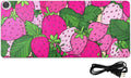 Heated Desk Pad Mouse Pad 31.5x13 Inch PU Leather Desk Mat with 3 Heat Levels Large Mouse Gaming Computer Laptop Mat Pink Cute Strawberries