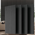 Wood Wall Panels, 45.3" x 23.6" Acoustic Panels for Wall and Ceiling, 3D Fluted Sound Absorbing Panel for Interior Wall Decor Noise Reduction (4Pcs-Gray)