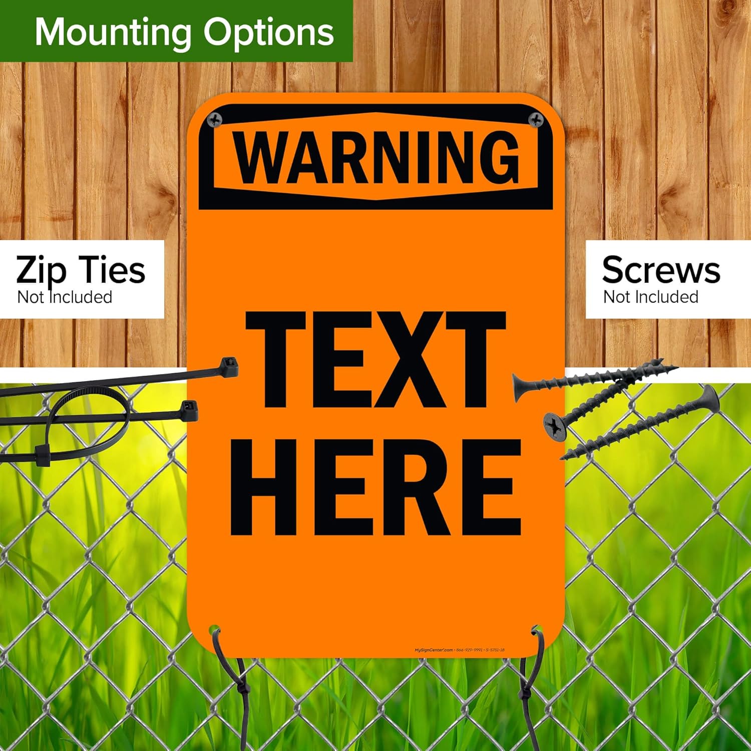 Custom warning Sign, OSHA Sign, 12x18 Inches, 55 mil thick HDPE (high density polyethylene), Made in USA by My Sign Center