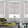 SmartWings Motorized Smart Blinds for Windows in Light Filtering, Electric Remote Roller Shades Compatible with Alexa/Google Home/Homekit, Custom Up to 110”W x 148”H, Essential Translucent Cream