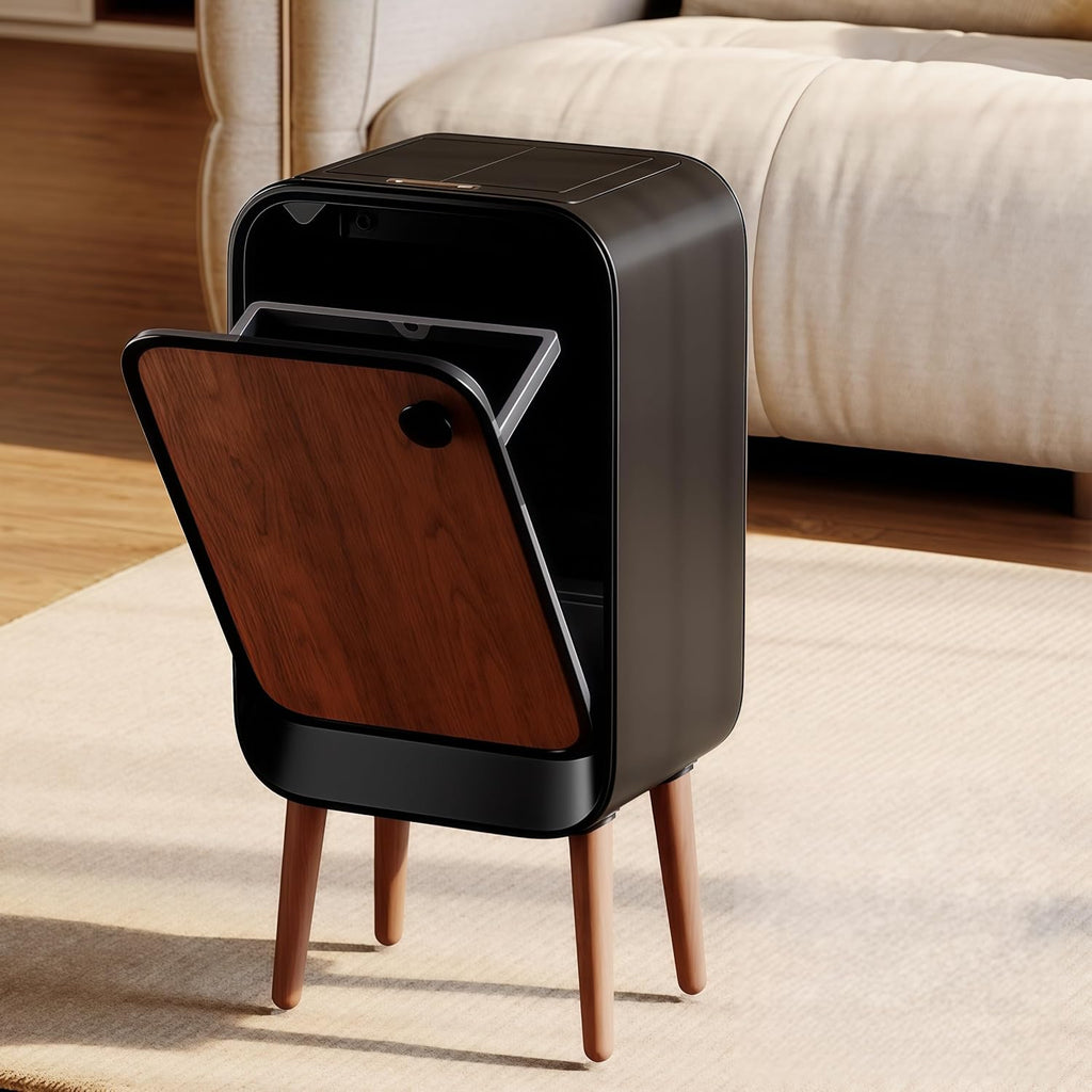 Automatic Motion Sensor Trash Can, Hands-Free Touchless Kitchen Bin with Smart Lid, Electric Bathroom Wastebasket for Office Home, Odor-Control Auto Close Garbage Container