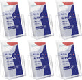 Brochure Holder 4x9 Inch Acrylic Literature Holders Clear Plastic Flyer Display Stand Countertop Use Pamphlet Holder Multi Purpose Organizer for Office, Lobby, Hotels, Trade Shows, 6 Pack