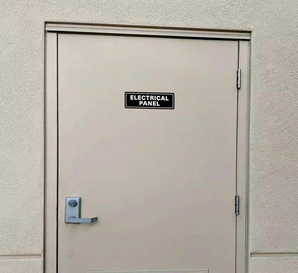Electrical Panel Sign – Standard Electrical Cabinet Sign, Premium Durable Acrylic Material, Super Strong Self-Adhesive, Quick Installation, Suitable For Your Home And Business (9×3 Inches, Black)