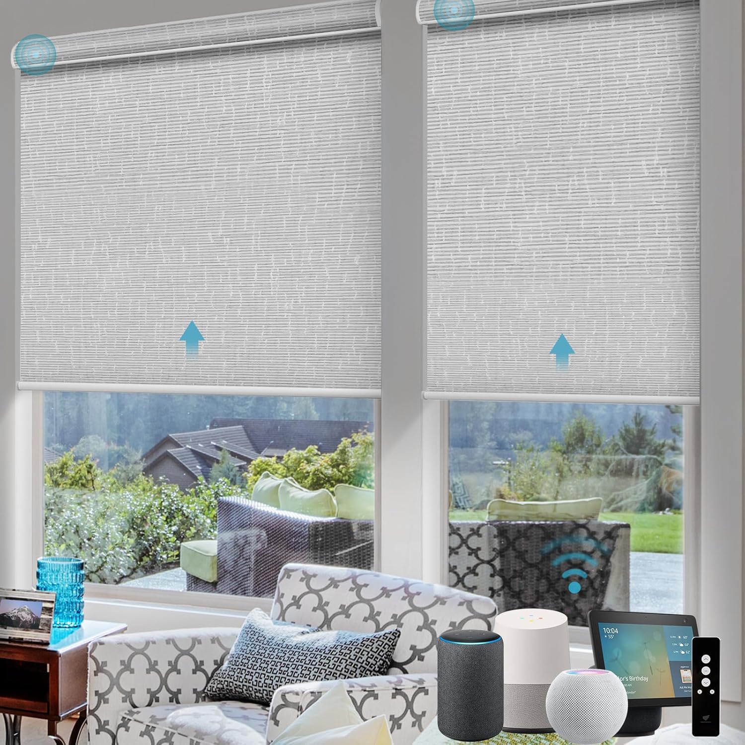 SmartWings Motorized Roller Shades for Windows, Remote Control, Smart Blind Shade, Work with Apple Homekit, Z-wave, Alexa, Automatic, Blackout, Electric Blind, Customized 16"-110"W (Safari Smoke)