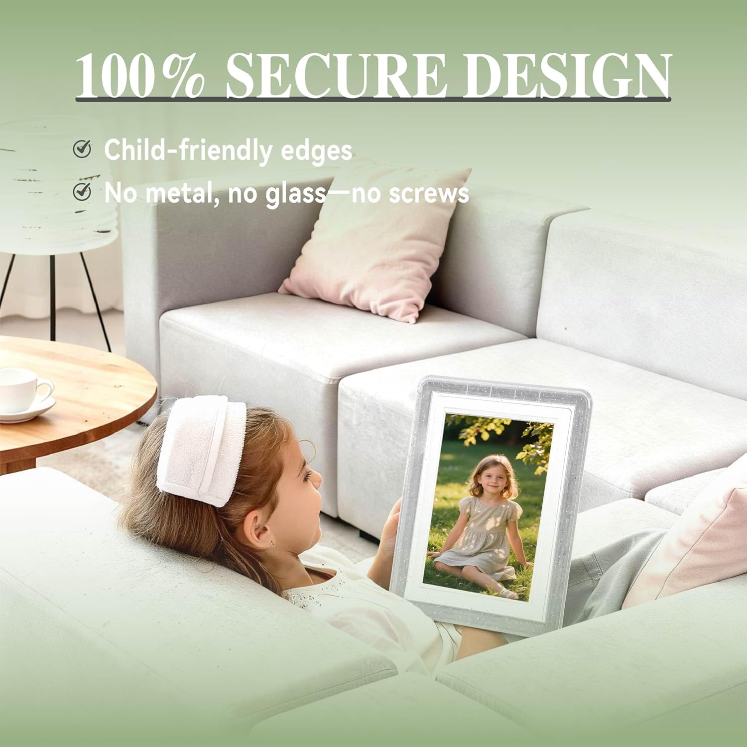 5x7 Picture Frame, Clear Acrylic Photo Frame with White Mat for 4x6 Photos, One-Piece Shatterproof Tool-Free Design, UV-Resistant Waterproof Tabletop Frame for Home Office Decor with 10-Year Warranty