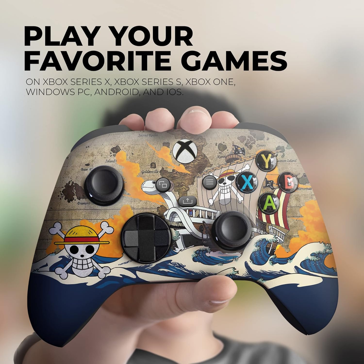 DreamController One Peice Custom X-box Controller Wireless compatible with X-box One/X-box Series X/S Proudly Customized in USA with Permanent HYDRO-DIP Printing(NOT JUST A SKIN) (MODDED)