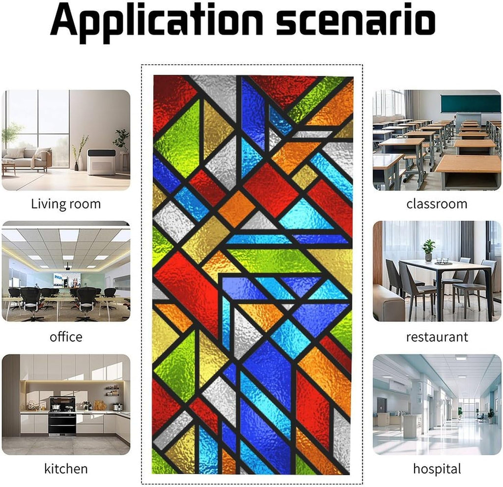 2PCS Fluorescent Light Cover for Ceiling Light Classroom-Stained Glass Patten Magnetic Light Cover Shade Panel,Decorative Film Filter for Reducing Harsh Glare Flicker Home School Office Decorations