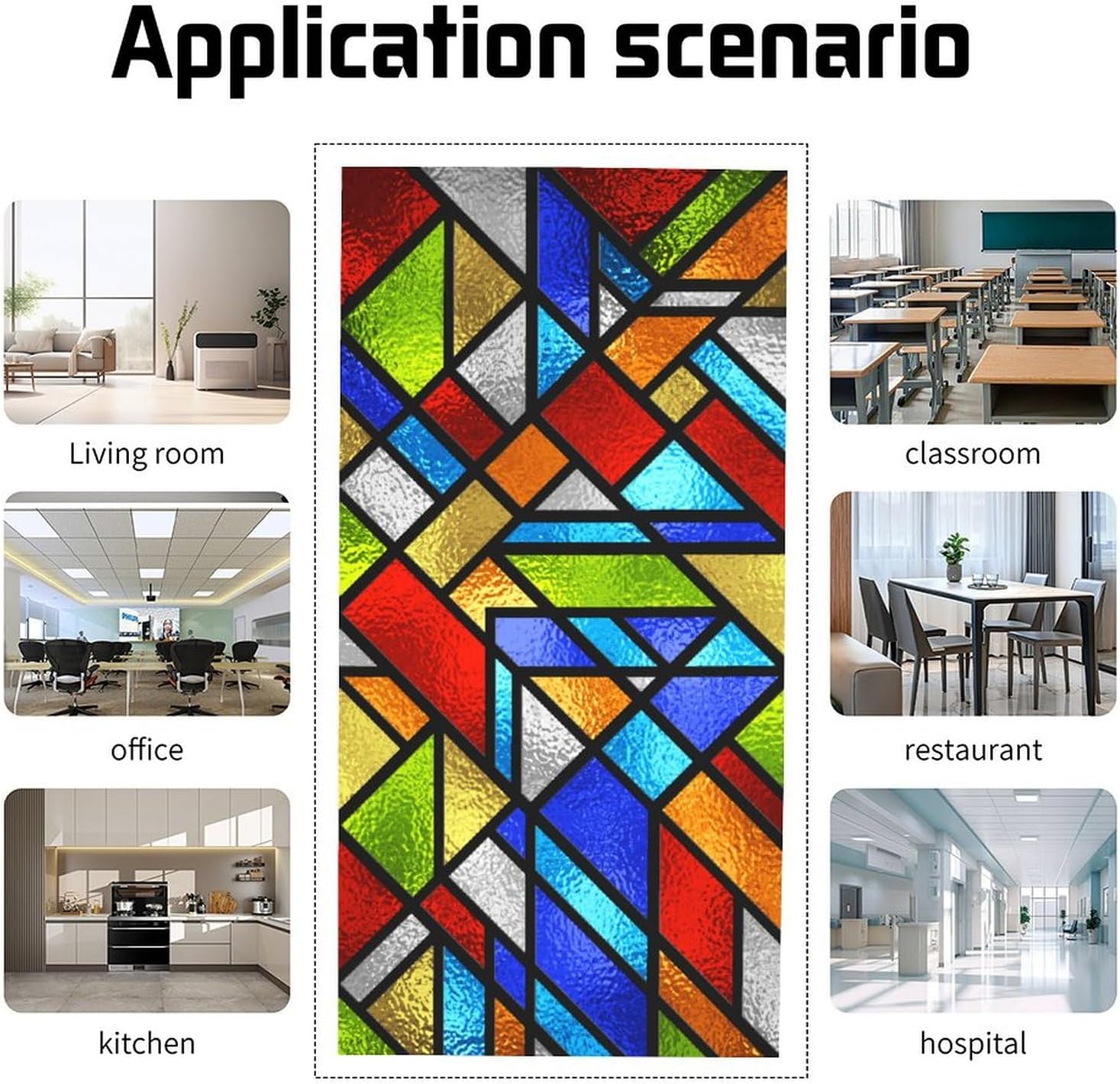 2PCS Fluorescent Light Cover for Ceiling Light Classroom-Stained Glass Patten Magnetic Light Cover Shade Panel,Decorative Film Filter for Reducing Harsh Glare Flicker Home School Office Decorations