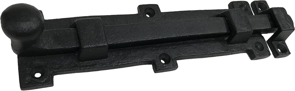 Antique style 8" Black Wrought Iron - Slide Door Bolt Latch - vintage iron - Decorative style 8 in door latch DS-04 (1)