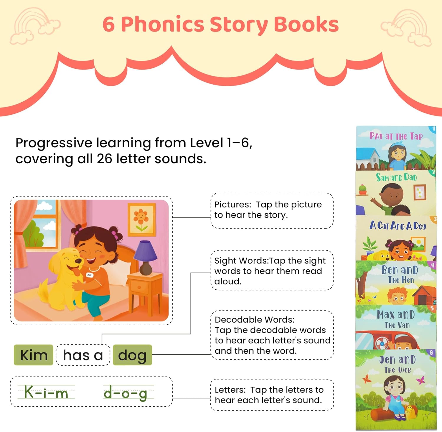 QuTZ Talking Pen Book Set, Learn to Read Sound Books, 8 Tap to Read Audio Books, 600+ Words & Fun Facts, 6 Phonics Story Telling Books, 700+ Interactive Games, Eletronic Educational Toy for Kids 3+