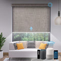 SmartWings Motorized Light Filtering Shades, Work with Matter Thread Homekit Z-Wave Alexa Google, 70% Blackout Shades Translucent, Cordless Blinds with Remote Control Rechargeable, Safari Biscuit