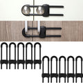 Jetec 10 Pieces Cabinet Locks for Babies, U-Shaped Proofing Drawers Safety Child Locks Adjustable, Easy to Use Childproof Latch for Knob Handle on Kitchen Door Storage Cupboard Closet (Black)