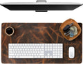 Leather Desk Pad Real Leather Desk Mat Desk Cover Desk Blotter Desk Protector Large Computer Mat for Keyboard Gaming Mouse Pad (2-Layer 3mm) Table Laptop Mat Office Desktop Accessories ELIZO