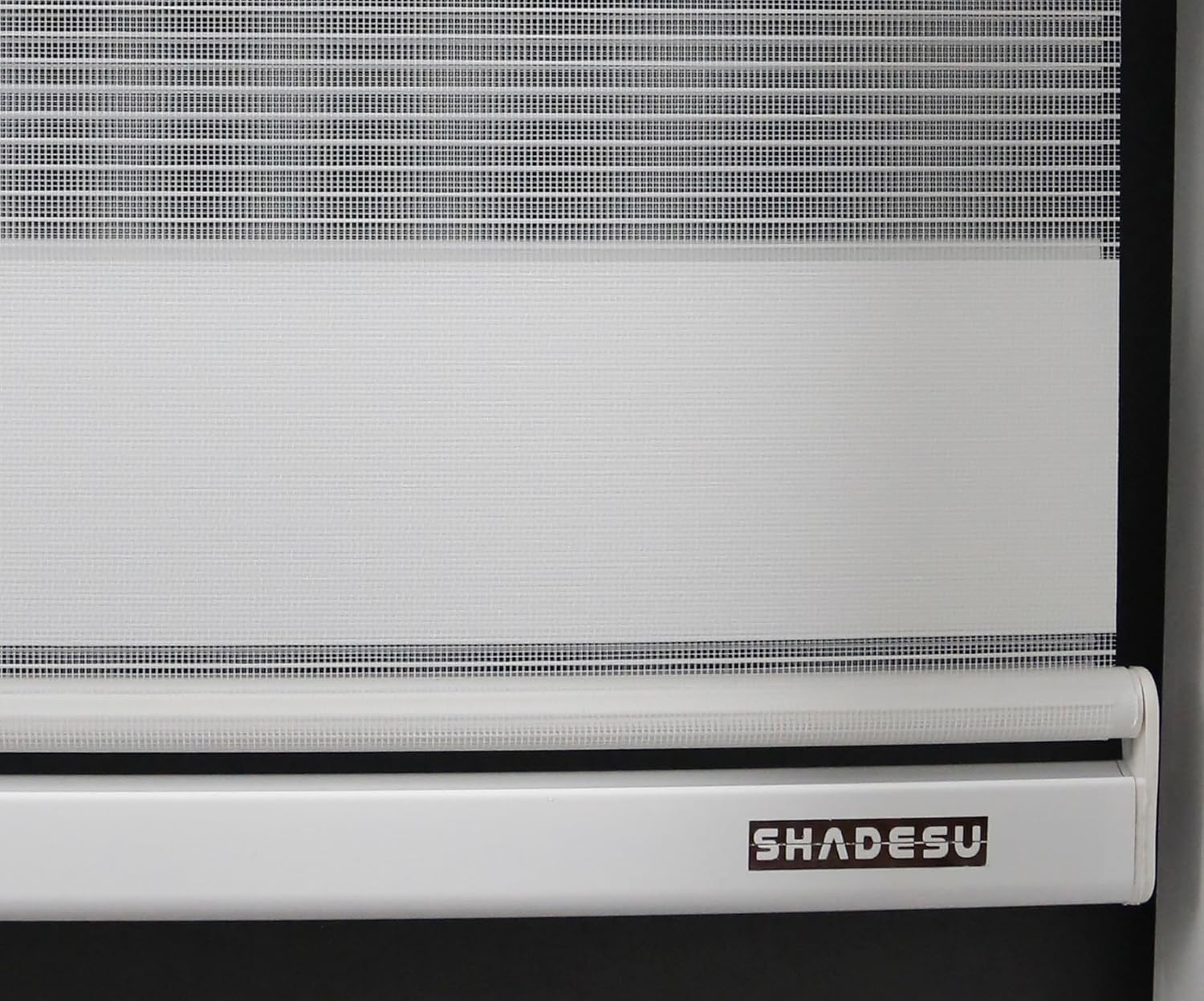 Shadesu Custom Size Zebra Blinds for Windows, 33" W x 72 H, White, Dual Layer Free-Stop Zebra Shades, Light Control for Day and Night, Sheer Blinds for Indoor Windows, Bedroom, Kitchen