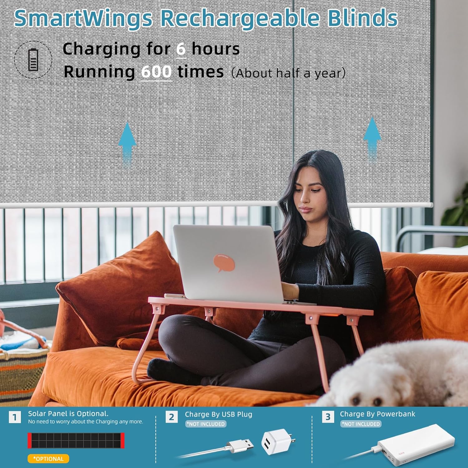 SmartWings Motorized Smart Blinds with Remote, Custom Automatic 100% Blackout Roller Shade Compatible with Alexa/Homekit/Google, Electric Smart Blinds for Indoor Windows, Vigor Pape Grey