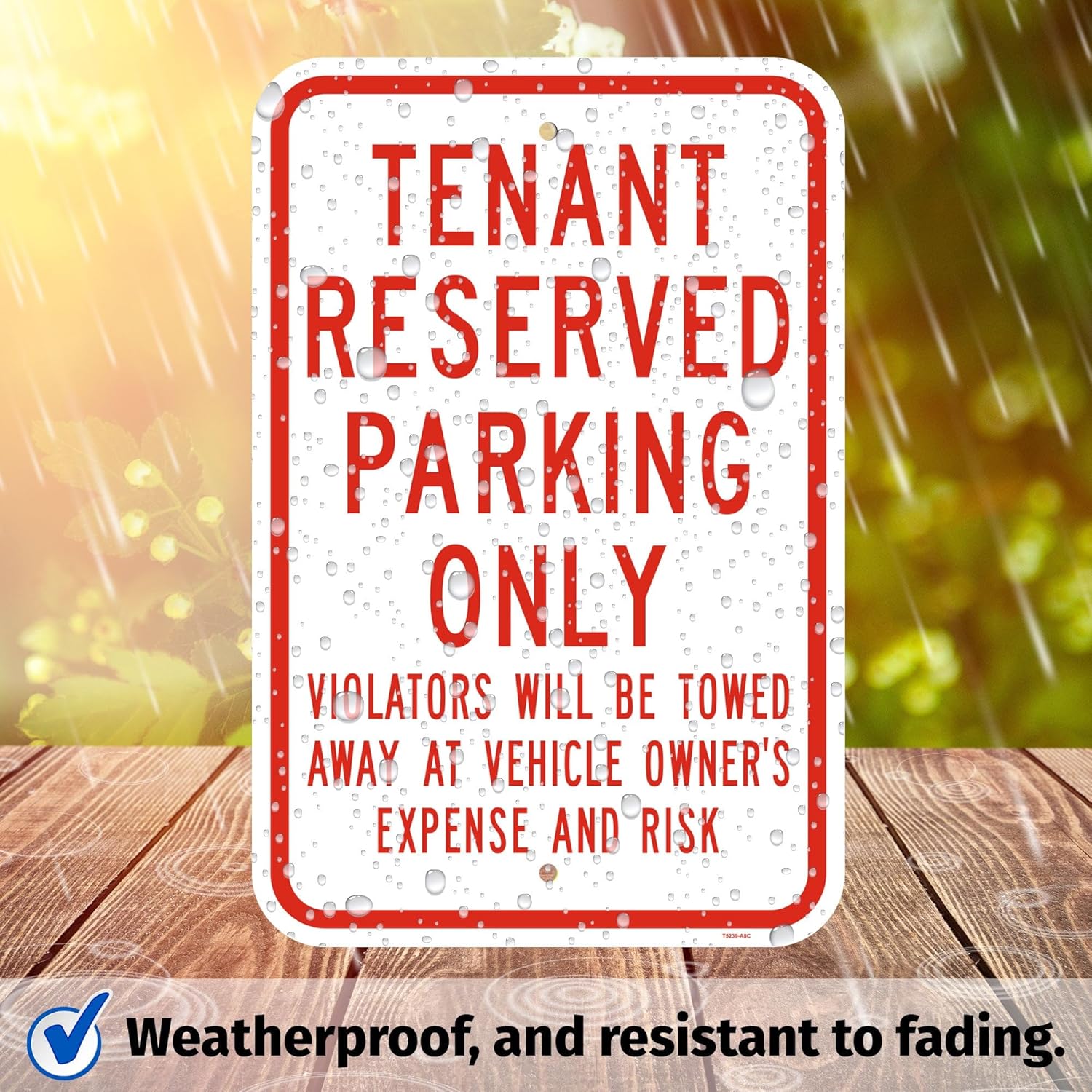 Brimar 12"x18" Tenant Reserved Parking Only Sign - Aluminum, Weatherproof, Highly Visible, Clear Designation for Reserved Parking Areas.