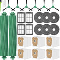 Roomba 405 Combo Accessories Replacement Parts for iRobot Roomba Plus 405/505 / 507 Combo Kit Accessory Set, 2 Roller Main Brushes, 6 vacuum Dust Bags 6 Mop Pads 4 Hepa Filters 6 Side Brushes