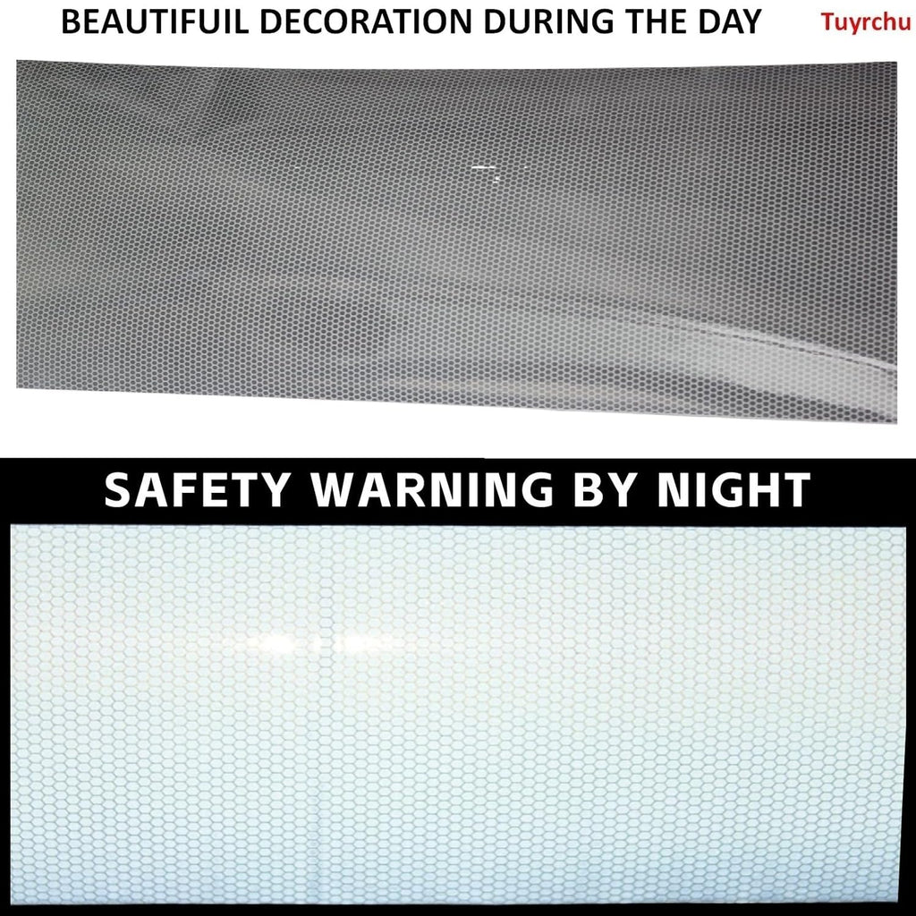 Non Fading Silver Reflective Tape 10 inch Wide, Outdoor Waterproof Safety Adhesive Stickers, High Visibility Industrial Marking Tape (11 feet)