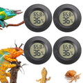 Reptile Thermometer and Humidity Gauge Digtal Terrarium Thermometer Circular Bearded Dragon Cage Accessories Reptile Temp and Humidity Gauge for Leopard Gecko Hermit Crab Gecko Lizard Etc 4pc