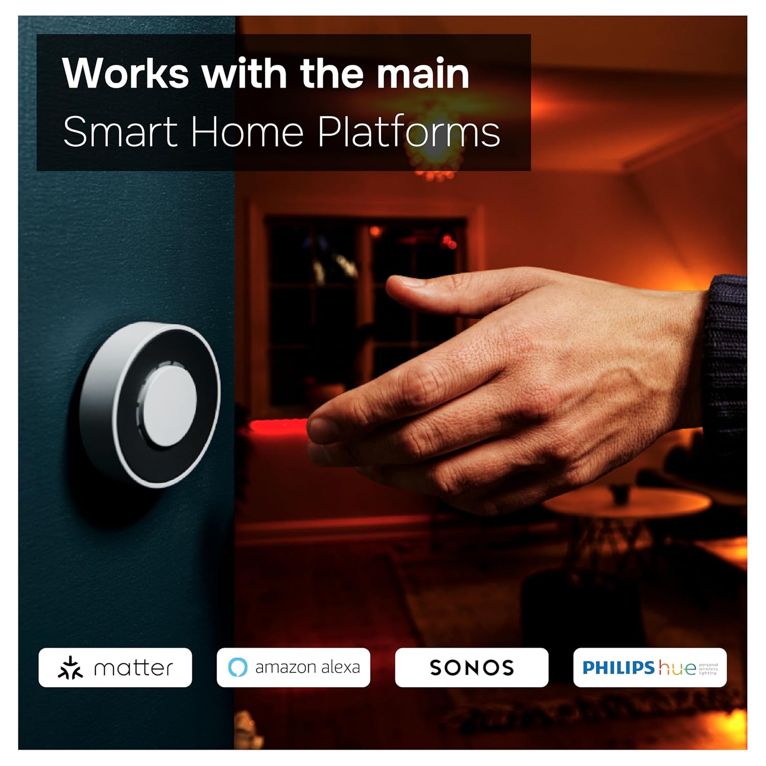 Flic Twist | Smart Home Controller | Works with Matter, Alexa, SmartThings Through Any Flic Hub (White)