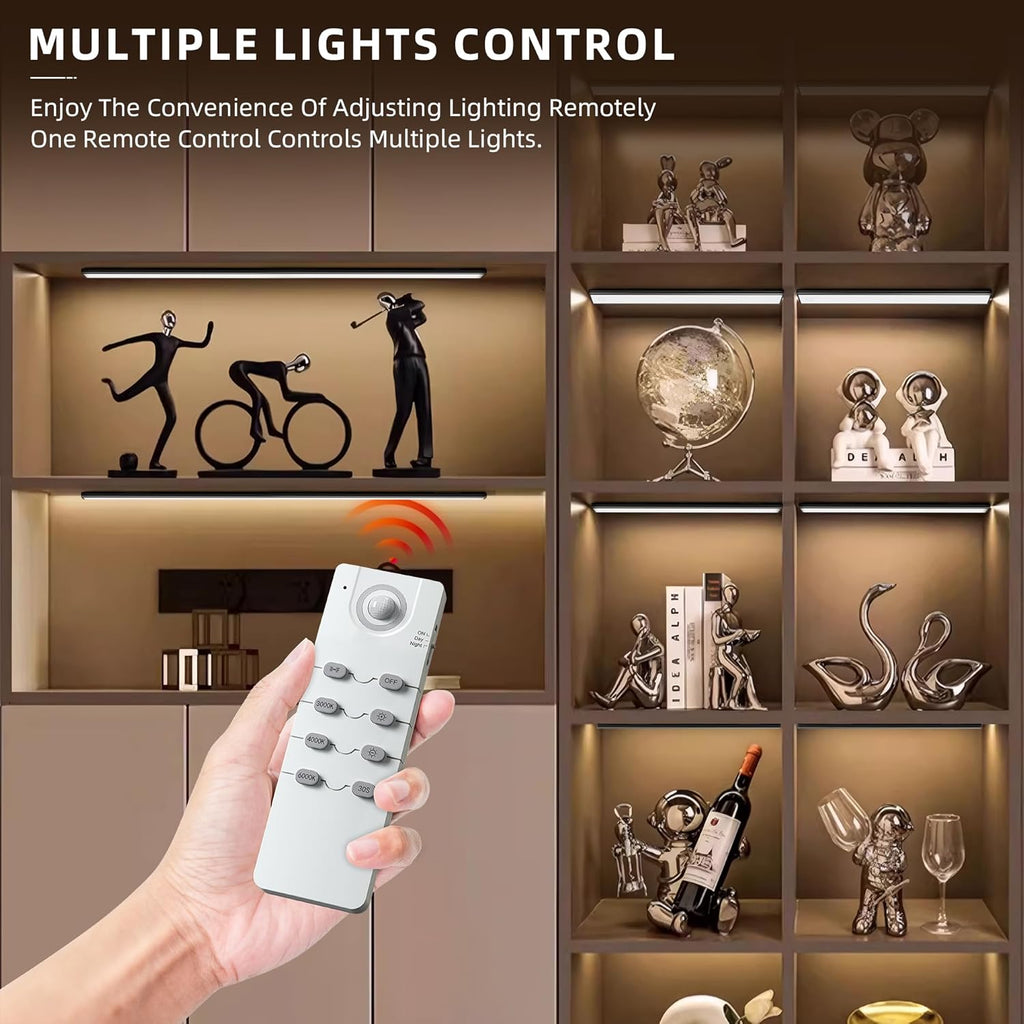 Under Cabinet Lighting,204 LED Wireless Motion Sensor Light Indoor, Rechargeable Closet Lights Battery Operated,Dimmable & 3 Color Temps,Magnetic Under Counter Lights for Kitchen, Closet (60CM,5Pack)