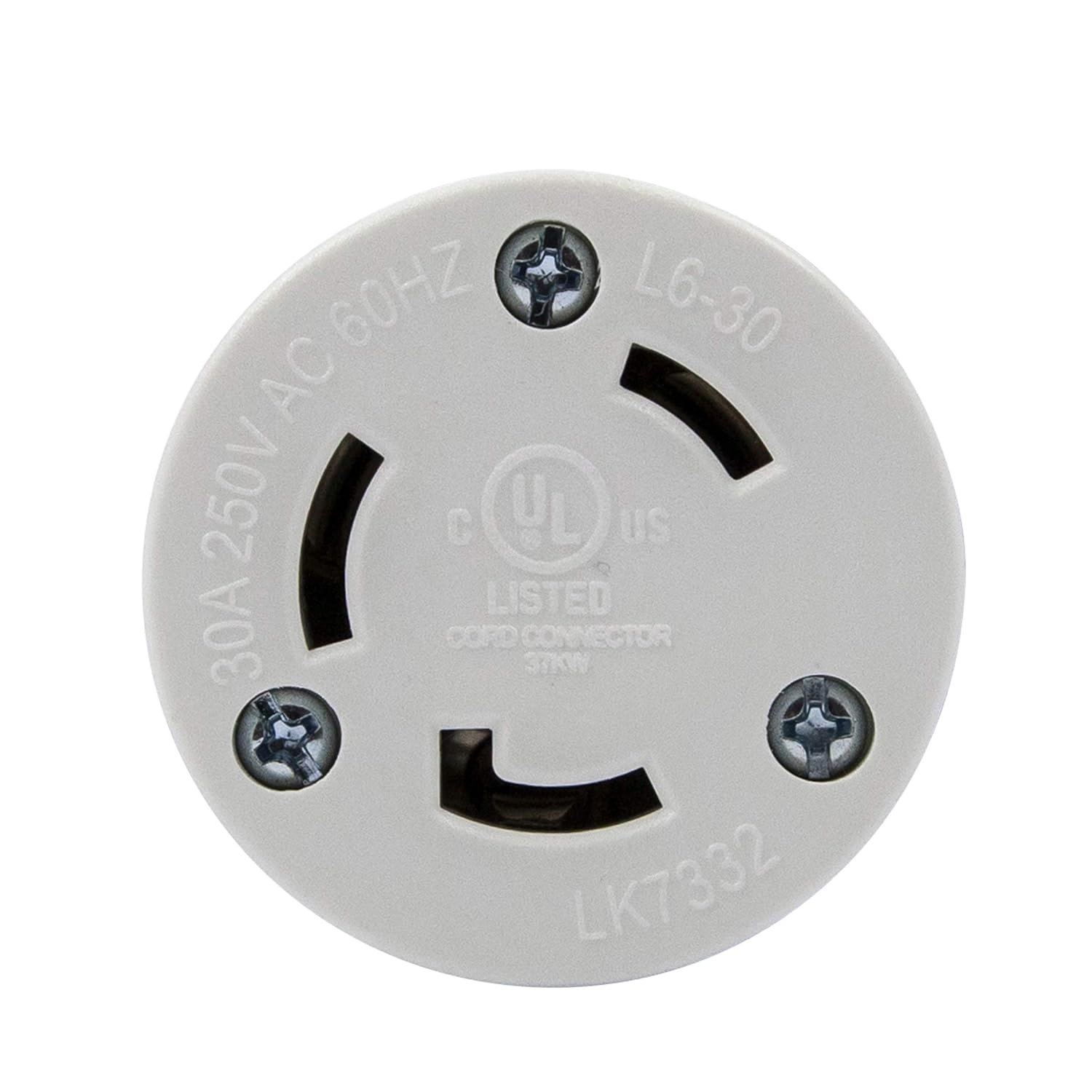 ENERLITES NEMA L6-30R Locking Connector for Generator, Twist Lock Female Plug, 30 Amp, 250 Volt, 2 Pole, 3 Wire Grounding, Industrial Grade, UL Listed, 66462-BK, Black