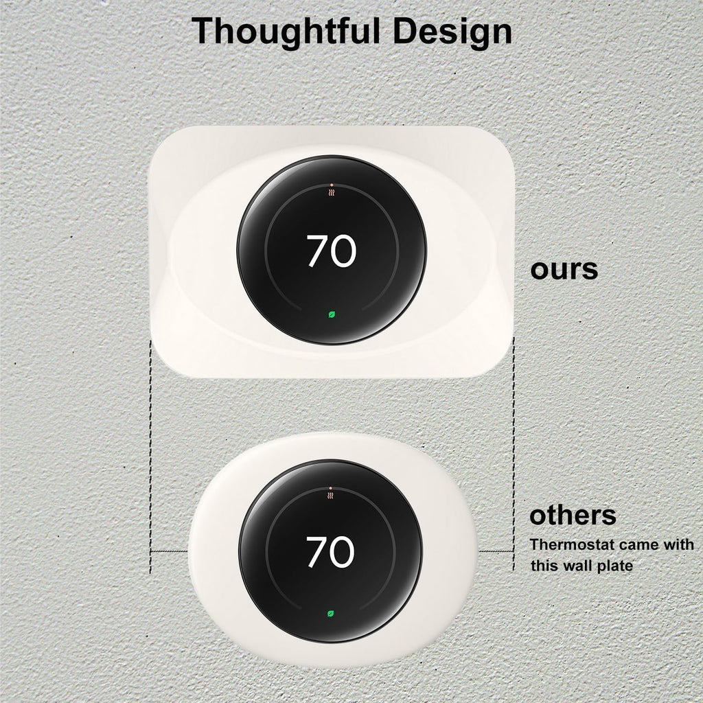 Nest Thermostat Wall Plate Cover Replacement Compatible with Google Nest Learning Thermostat (4th Gen), Practical Nest Learning Thermostat 4 Trim Kit, Snap fit Design (Biege, 2 Packs)