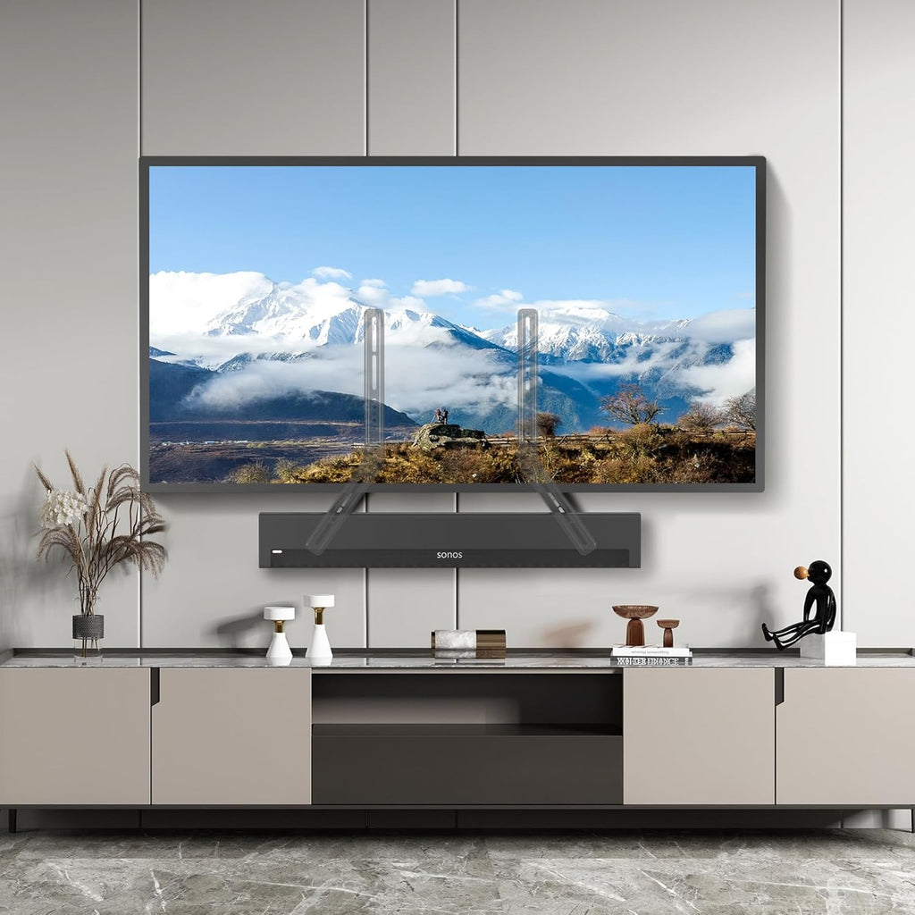 Universal Sound Bar Mounts Fits Most 23 to 65 Inch TVs Soundbar TV Mount Bracket Above or Under TV, up to 22 lbs SBR302