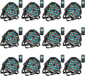 Dj Lights, 12 Pack 36 LED Par Lights Stage Lights with Sound Activated Remote Control & DMX Control, Stage Lighting Uplights for Wedding Club Music Show Christmas Holiday Party Lighting