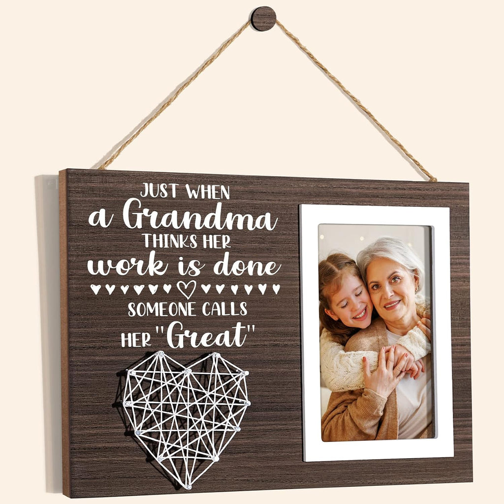 Great Grandma Christmas Gifts Picture Frame, Pregnancy Announcement Gifts for First Time Great Grandma New Great-Grandmother Gift Best Great-Grandmother Birthday Mothers Day Gift Frame - 4x6 Photo