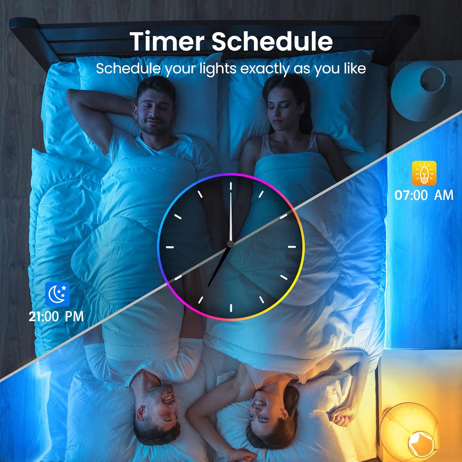 120ft Bluetooth LED Strip Lights,SMD 5050 Music Sync LED Lights Strip,RGB Color Changing LED Lights with Remote,Smart Phone APP Control,LED Lights for Bedroom,Ceiling,Room DIY(APP+Remote +Mic/60ftx2)