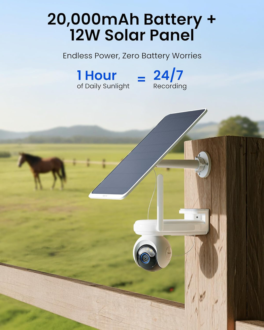 REOLINK Altas Go PT 4G LTE Solar Cellular Security Camera Wireless Outdoor, 360° 24/7 Recording, 10s Pre-Record, for Home Security, 2K ColorX Night Vision, Smart Detection, Large Battery and 12W SP