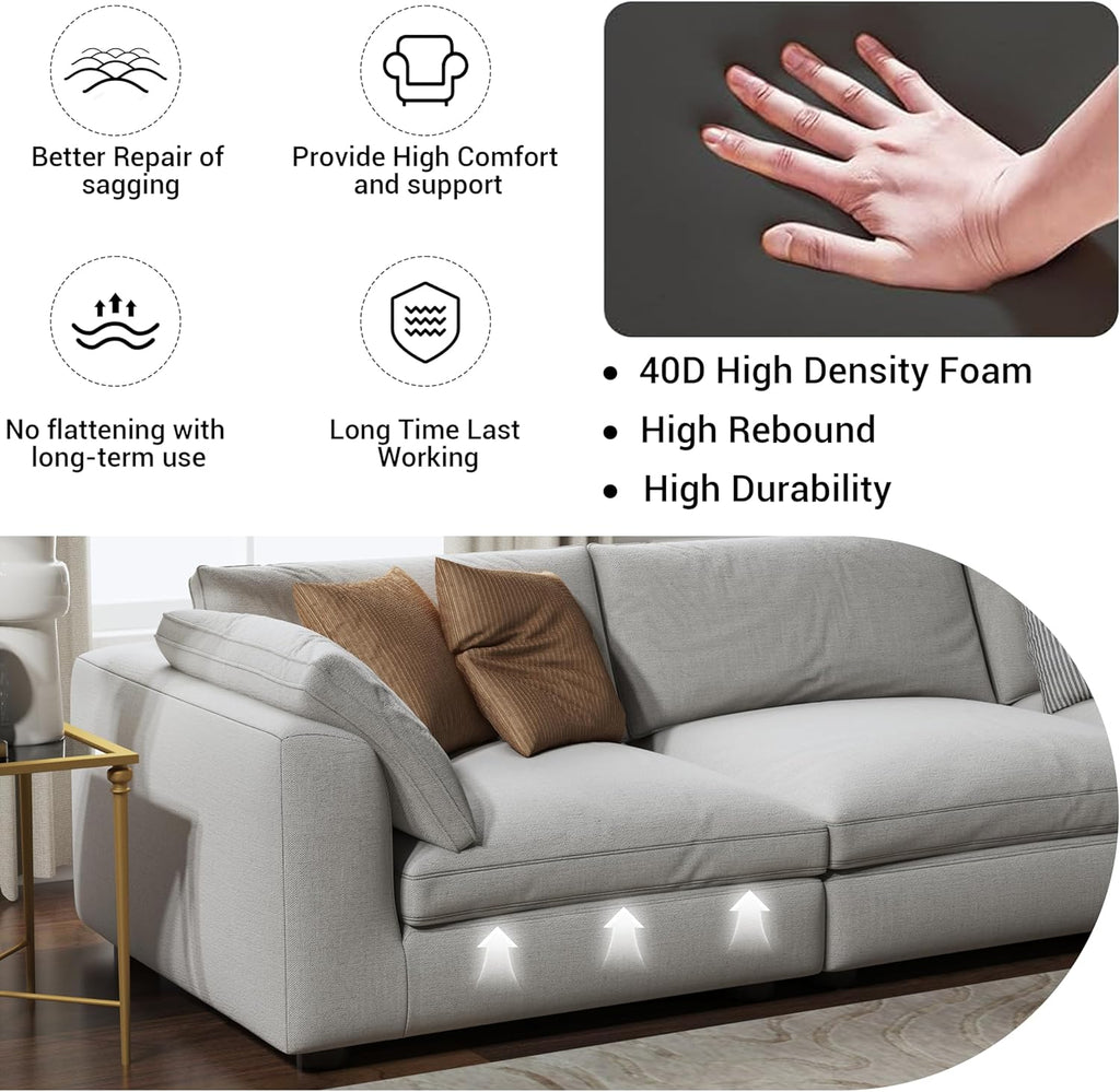Couch Cushion Support for Sagging Seat, High Density Foam Sofa Support Replacement for Furniture, Curved Couch Supporter for Under The Cushions, Grey Set of 3