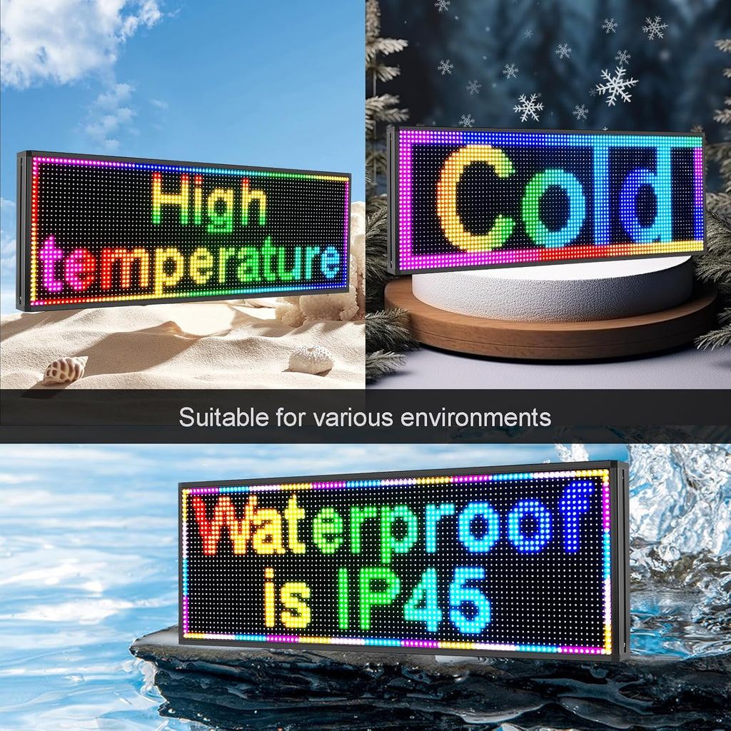 Outdoor P10 Led Scrolling Sign RGB Full Color by WIFI Control With High Brightness led sign Programmable for Business Advertising Board (39''x14'')