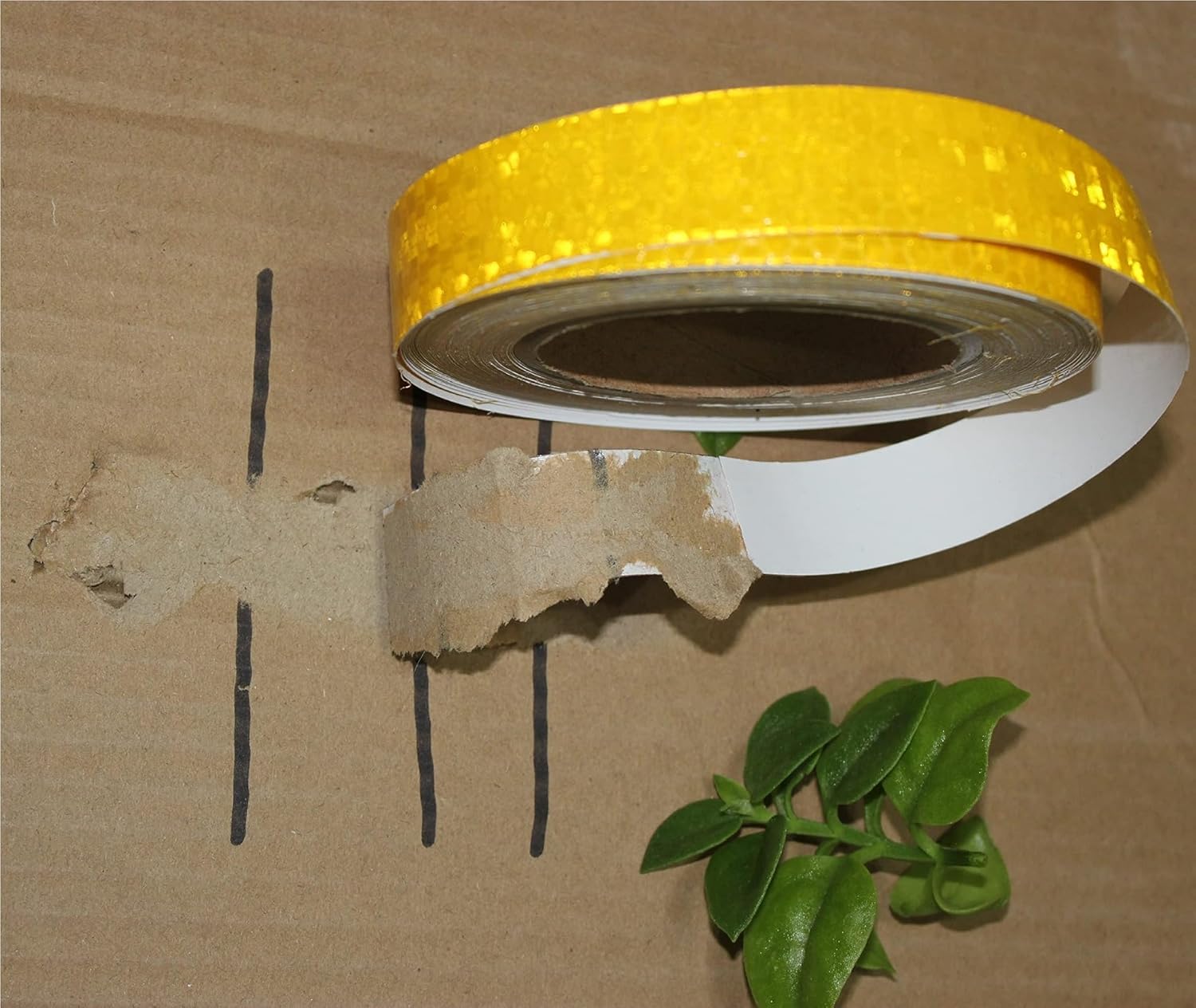 Yellow Reflective Tape 1 inch Wide, Outdoor Waterproof High Visibility Warning Industrial Marking Tape, Safety Stickers (68 feet,10 Rolls)