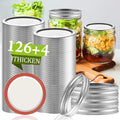 Aliggbent Canning Lids 130PCS, Mason Jar Lids Wide Mouth 86MM Canning Lids Anti-Rust and Leak Proof Airtight Split-Type Lids Silver Canning Flats with Silicone Seals for Mason Jars