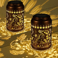 2 Pack Solar Lanterns Outdoor Waterproof, Cats Garden Decor Gifts for Women Mom Grandma Hanging Solar Lights Metal Decoration Outside for Yard, Patio, Lawn